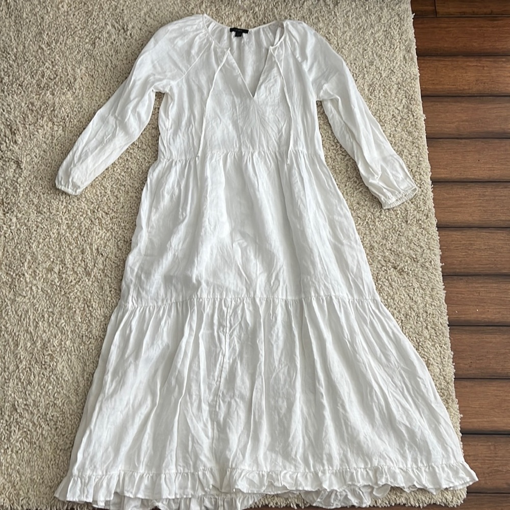 JCrew white linen maxi dress